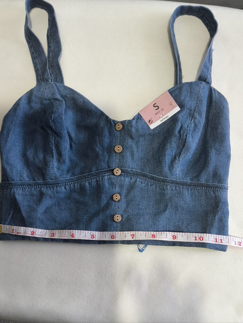 NWT Lefties Denim Crop Top – Size S - Picture 3 of 10